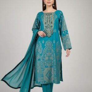 Teal Digital Printed Suit