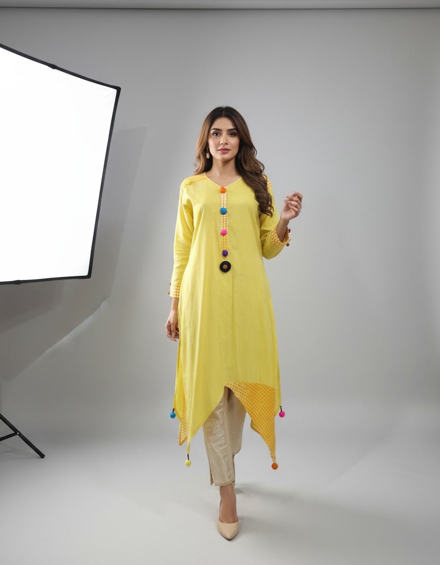 Yellow Pret Suit with Tassel - Image 2