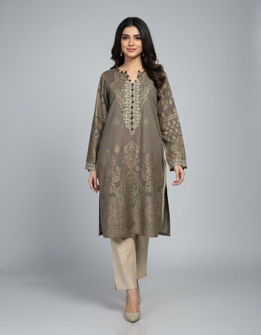 Taupe Digital Printed Suit