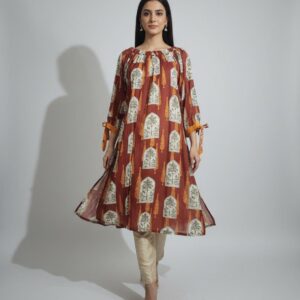 Maroon Arch Printed Kurta