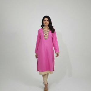 Vibrant Pink Dori Embroidered Kurta
