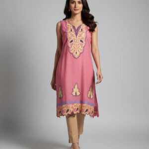 Pink Embroidered Suit