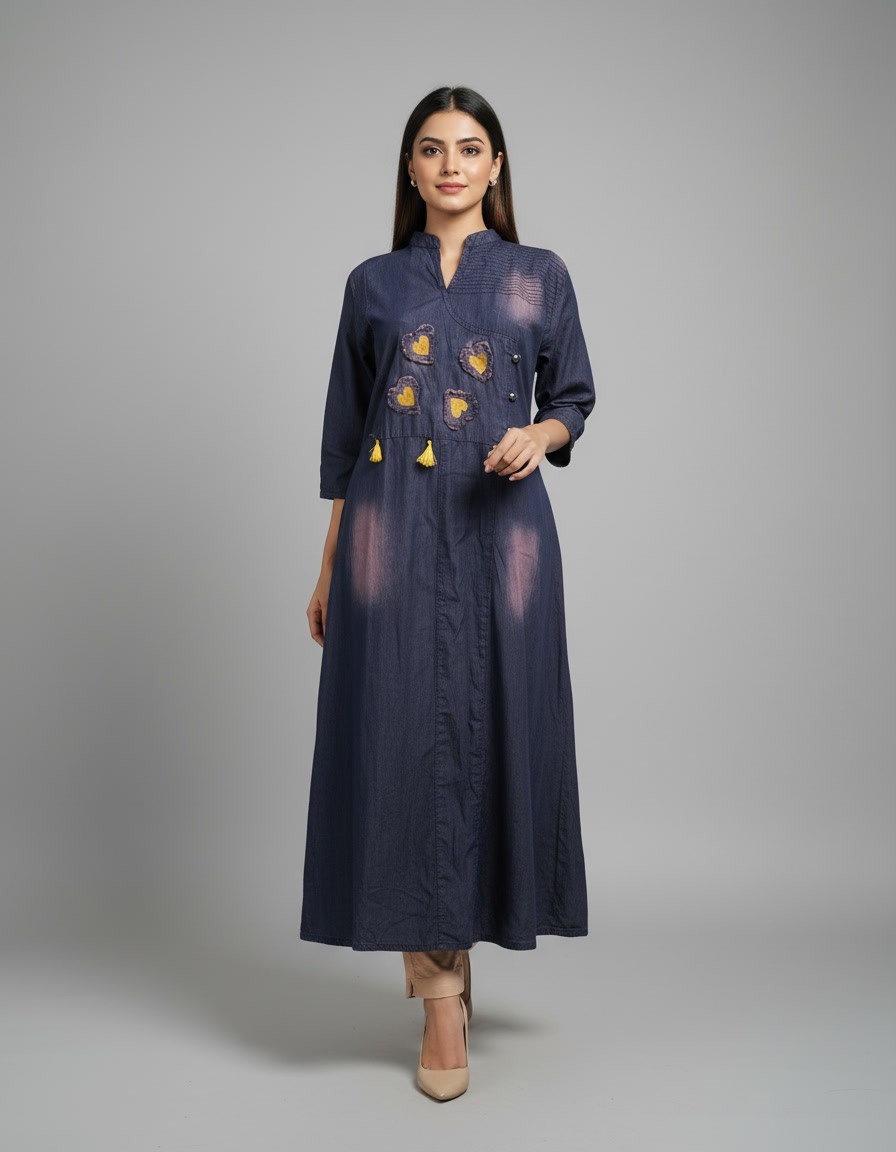 Indigo Tassel Elegance Dress