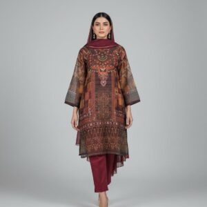 Maroon Elegance Stitched Suit