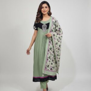 Mint Blossom Embroidered Suit