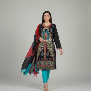 Raven Black Floral Suit