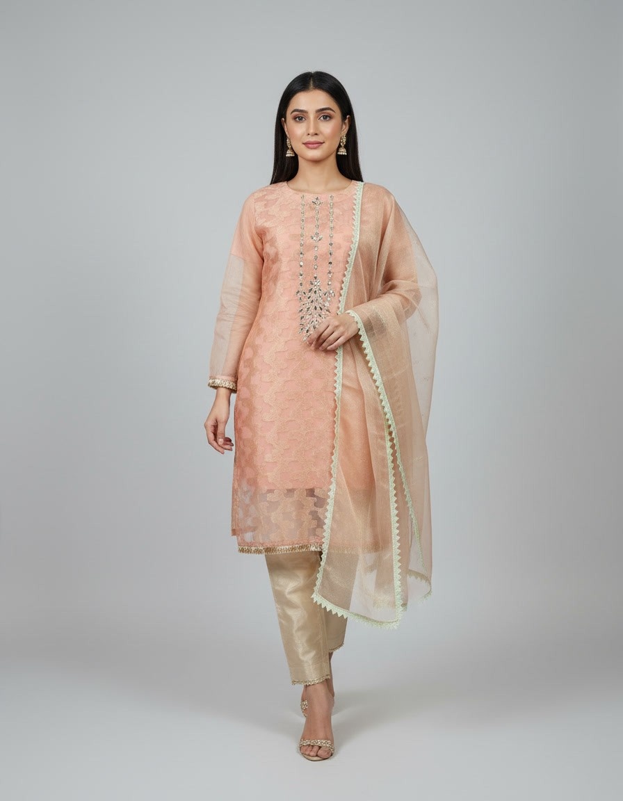 Soft Peach Luxe Kurta Set