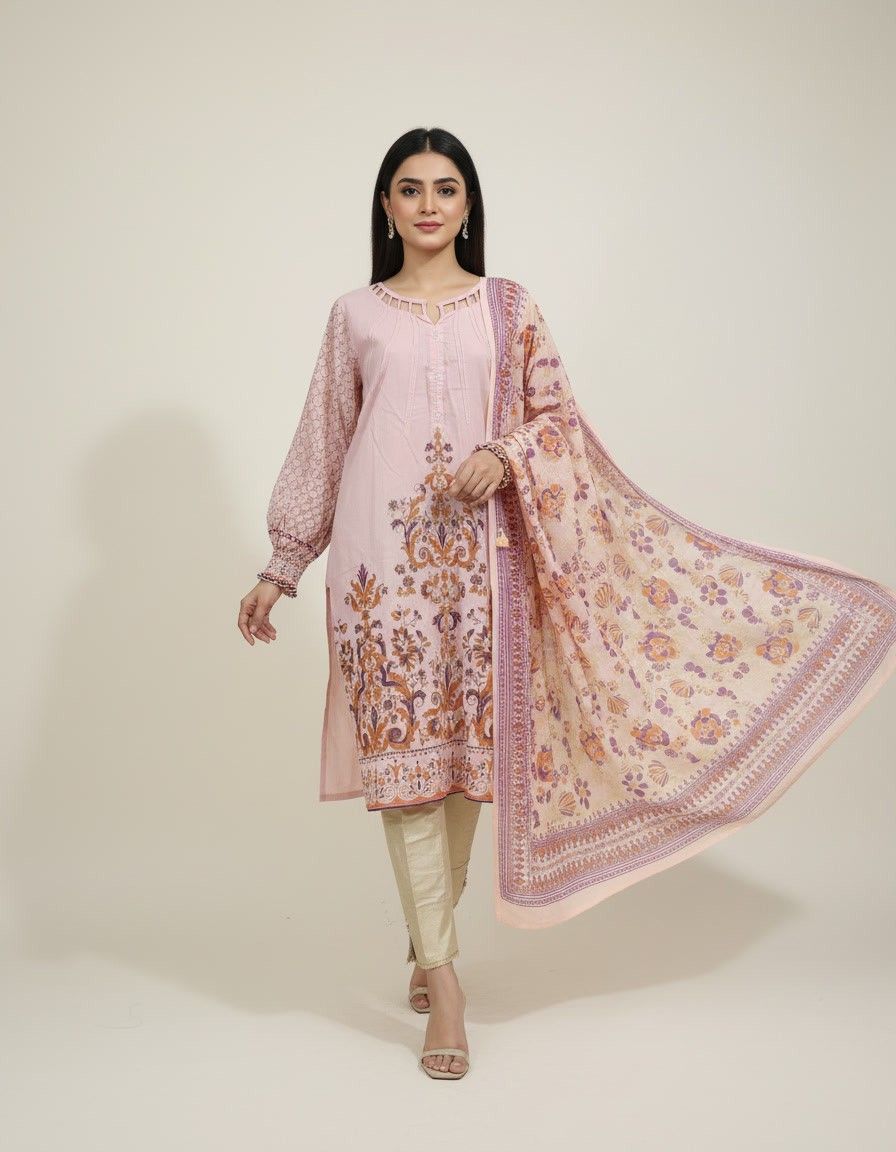 Light Pink Printed Suit