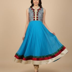 Blue Embroidered Frock