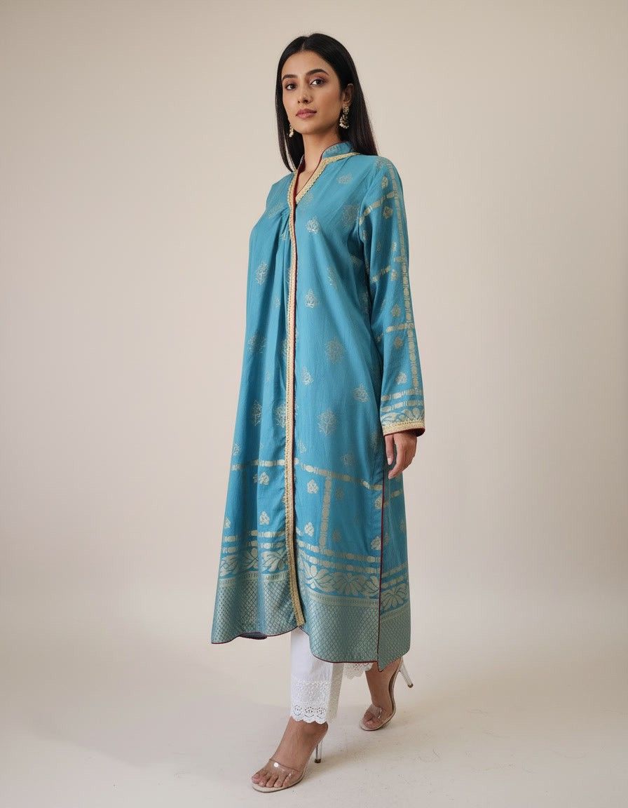 Aqua Elegance Two-Piece Suit - Image 2