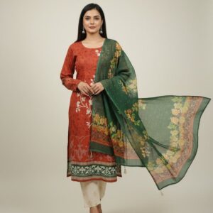 Red Printed Kurta