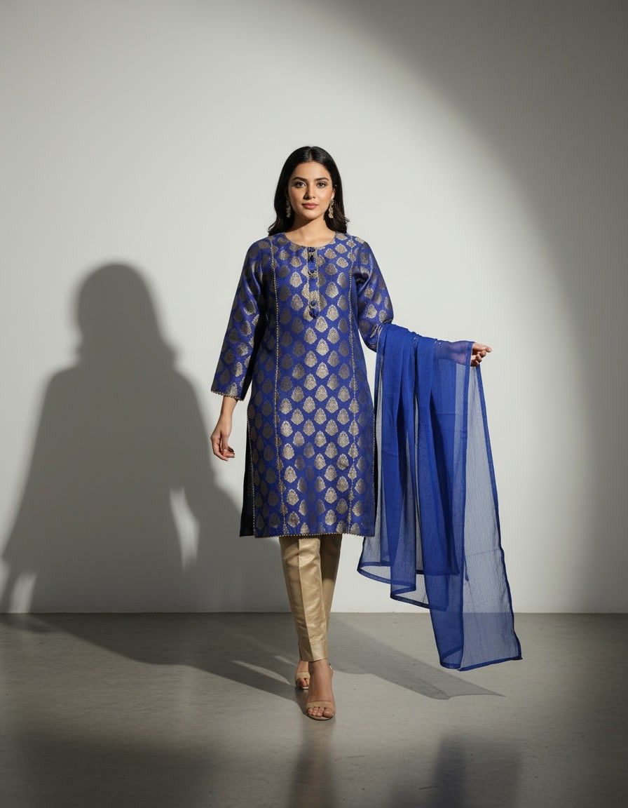Blue With Gold Printed - Image 3