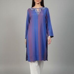 Embroidered V-Neck Trim Shirt