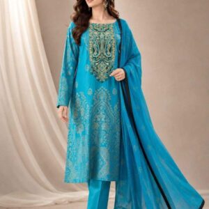 Turquoise Digital Printed Suit